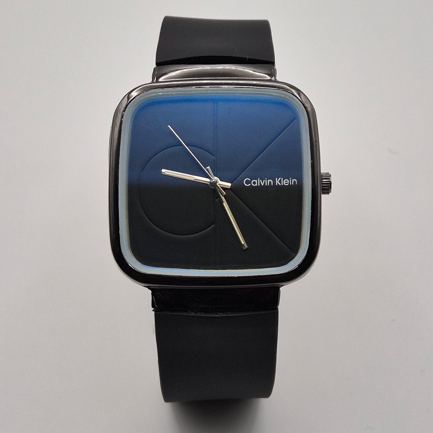 Calvin Klein Black Square Watch with Leather Band